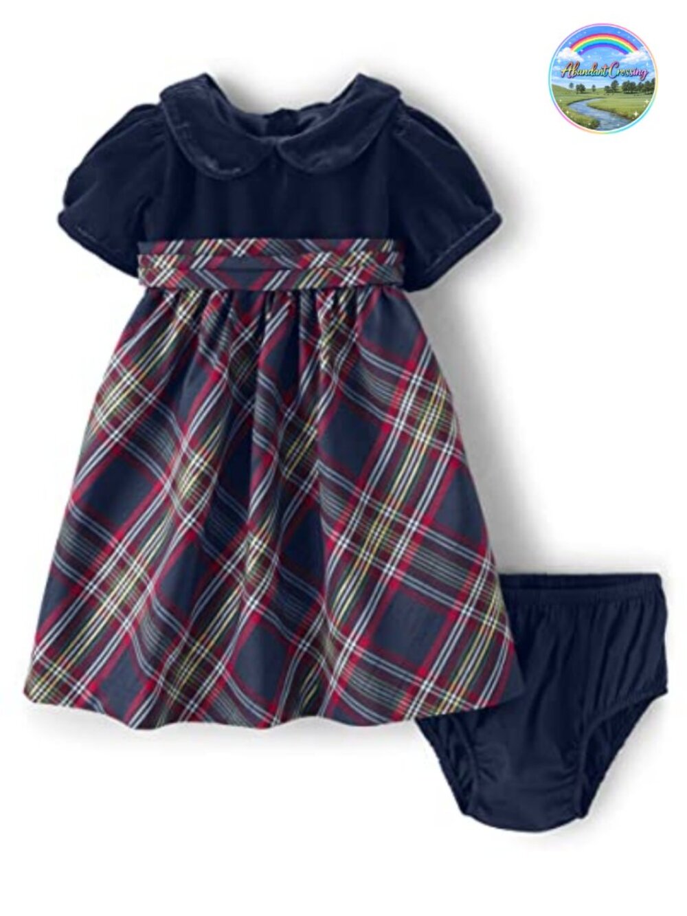 Gymboree Baby Girls 2-Piece Dress Set with Diaper Cover Velvet Plaid